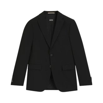 HUGO BOSS Hugo, Blazers, male, Black, Size: 2XL Slim Fit M&eacute;lang&eacute; Wool Jacket