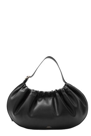 A.P.C. Black Ninon Hoop Gathered Polyurethane Bag