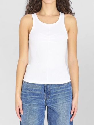 Alaia ribbed pleated tank top