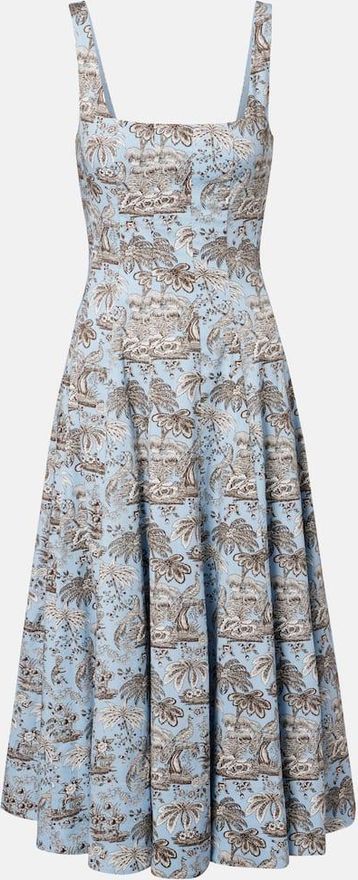 Wells floral cotton poplin midi dress