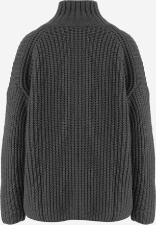 Allude Womens Cashmere And Silk Sweater Grey