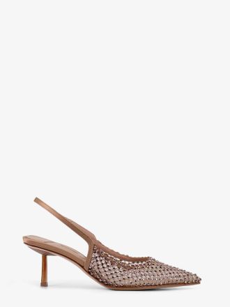 Le Silla Slingback decolleté Gilda in raso certificato con strass - LE SILLA - gender_Woman