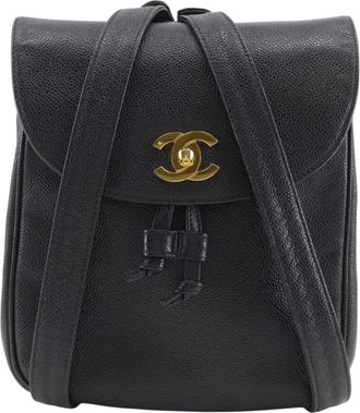 Chanel Black Grained Calfskin Backpack (Pre-Owned)