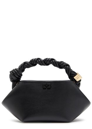Ganni Bou Mini Leather top Handle bag - Black - One Size
