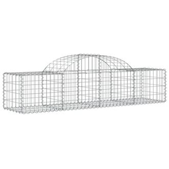Berkfield Home Decorative Arched Gabion Baskets 11 pcs 200x50x40/60 cm Galvanise in Silver