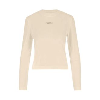 Jacquemus Long Sleeve Tops, female, Beige, Size: XS Long Sleeve T-Shirt