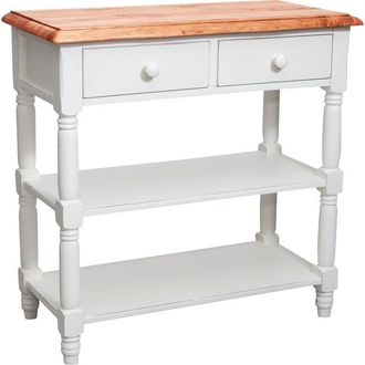 Biscottini International Biscottini - Country-style solid lime wood, antiqued white structure, natural finish W80xDP38xH80 cm sized coffee table. Made in Italy