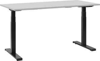 Beliani Beliani - Escritorio Ajustable El&eacute;ctricamente Tablero Gris Estructura De Acero Con Recubrimiento De Polvo Negro 130 X 72 Cm Moderno Destin Ii
