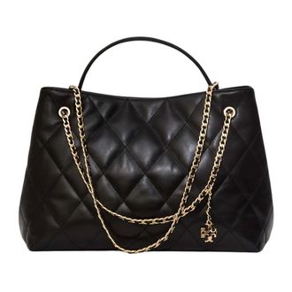 Tory Burch Fleming Carryall - Dames - Tassen - Zwart - Maat: ONE Size Katoen
