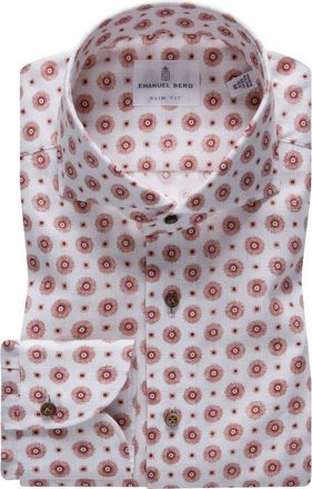 Emanuel Berg Slim Fit Hybrid Knit Dress Shirt in Red at Nordstrom Rack, Size Xx-Large