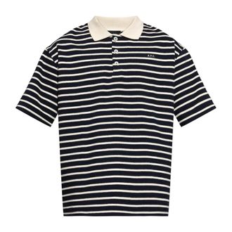 A.P.C. Polo Shirts, male, Blue, Size: XL Logo Polo Shirt