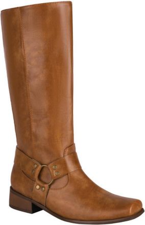 Generic Womens Mid-Calf Western Cowboy Boots,Vintage Riding Style,with Buckle Strap & Low Block Heel,Brown,5.5 UK