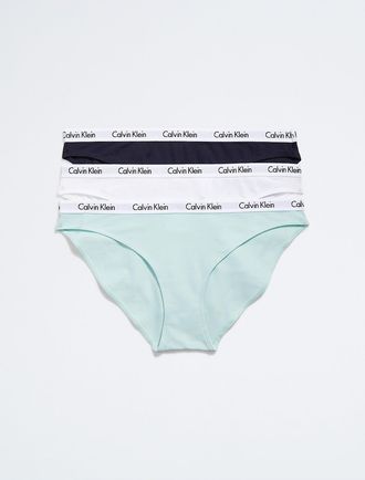 Calvin Klein Womens Carousel Logo Cotton 3-Pack Bikini - Multi - XS