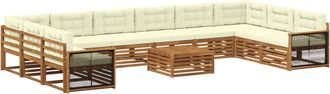 vidaXL Juegos De Sof&aacute;s 11 Uds. Madera De Acacia S&oacute;lida Vidaxl