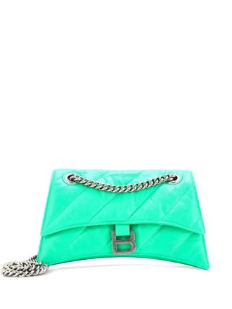 Balenciaga Crush Chain Flap Bag Quilted Crushed Calfskin Small shoulder bag - Groen