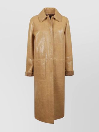 Fendi leather long coat