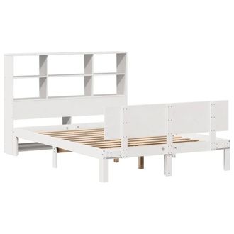 Berkfield Home Decorative Bookcase Bed without Mattress White 160x200cm Solid Wo | Size: 160x200 cm