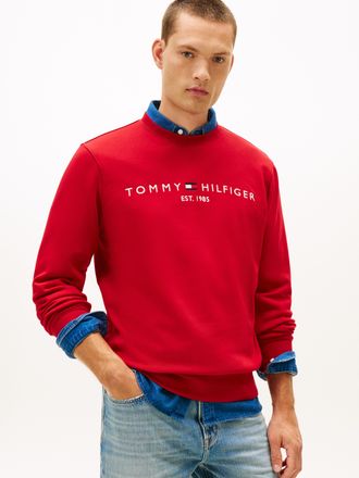 Tommy Hilfiger TOMMY LOGO, unifarben, casual, regular fit, Baumwollmix, Rundhals