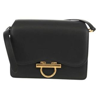 Ferragamo Pre-owned Cross Body Bags, female, Black, Size: ONE SIZE Pre-owned Leather Shoulder Bag