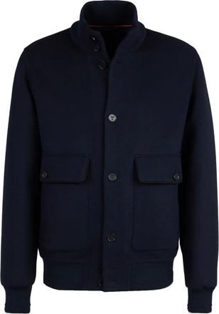 Tod's button-up bomber jacket - men - Virgin Wool - M - Blue