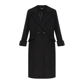 AllSaints Double-Breasted Coats, female, Black, Size: 2XS Coat Mabel