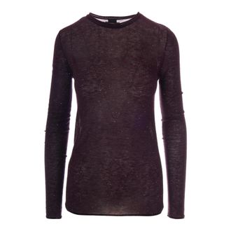 Pinko Round-neck Truien - Dames - Ronde hals truien - Paars - M - Wol - Truien & Vesten