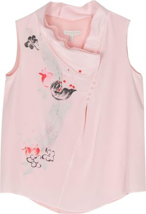 Shiatzy Chen floral-print silk vest - women - Mulberry Silk/Mulberry Silk - 38 - Pink