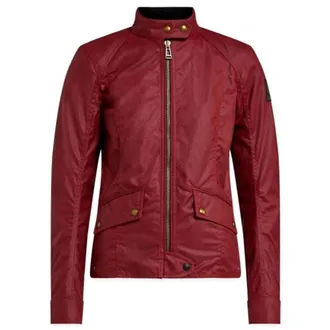 Belstaff Womens Antrim Waxed Cotton Racing Red Jacket - Size 2XS