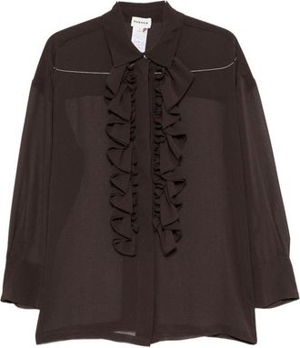 P.A.R.O.S.H. P. A.R. O.S. H. Shirt With Georgette Rouches