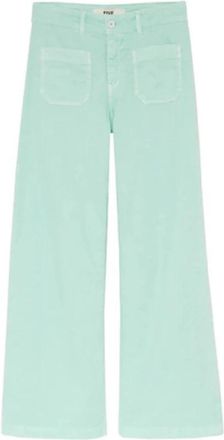 Five Jeans Lucia Wide Broeken - Dames - Wijde Broeken - Groen - W32 - Katoen - Broeken