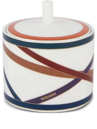 Missoni Home Nastri graphic-print sugar pot - unisex - Bone China - One Size - White
