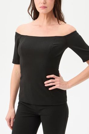 Trina Turk Forbid 2 Off the Shoulder Tailored Top in Black at Nordstrom, Size 10