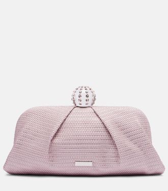 Aquazzura Tequila embellished canvas clutch