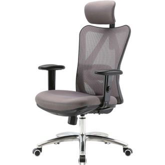 Hhg SIHOO poltrona ufficio ergonomica regolabile supporto lombare 150kg tessuto senza poggiapiedi grigio