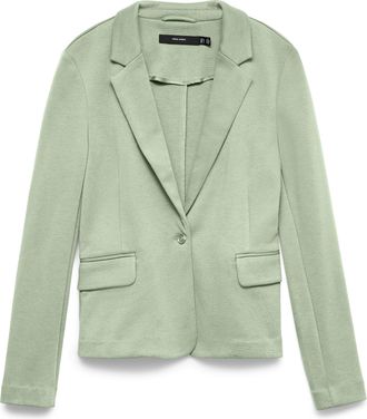 Vero Moda Jerseyblazer VERO MODA VMJULIA LS BLAZER JRS NOOS, Damen, Gr. 34, fog gr&uuml;n, Jersey, Obermaterial: 66% Polyester, 34% Baumwolle, unifarben, regular fit