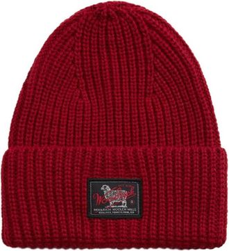 Woolrich Red Knitted Beanie Cap