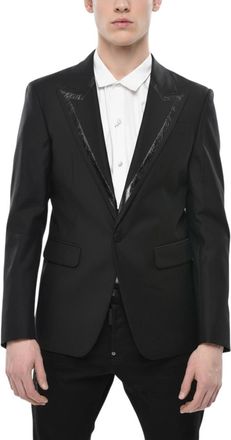 Dsquared2 Black Solid Peaked Lapel Blazer
