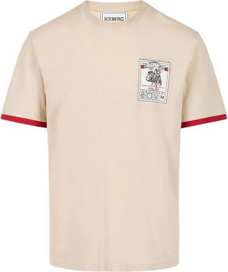 Iceberg Regular Fit Katoenen Jersey T-Shirt - Heren - T-shirts - Beige - L - Katoen - Tops