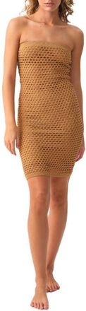 PQ Swim Tessa Strapless Cover-Up Dress in Copper at Nordstrom, Size X-Small