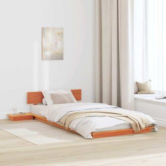 vidaXL Bed Frame Brown 90 x 200 cm Wood vidaXL