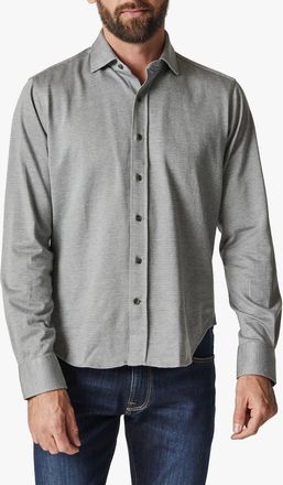 34 Heritage Structured Micropattern Button-Up Shirt in Lt Grey at Nordstrom Rack, Size Large