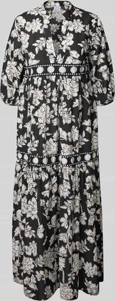 Emily van den Bergh Midikleid mit V-Ausschnitt in BLACK, Größe 36