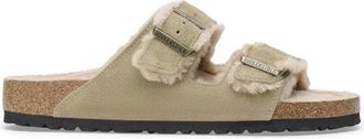 Birkenstock Arizona Shearling Su&egrave;de Sandalen Narrow - Dames - Sandalen - Beige - 36 EU - Su&egrave;de - Schoenen