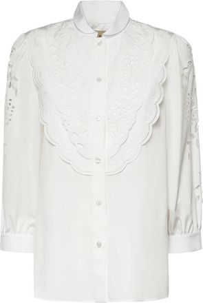 Valentino Garavani Shirts - Dames - Overhemden - Wit - S - Katoen - Overhemden