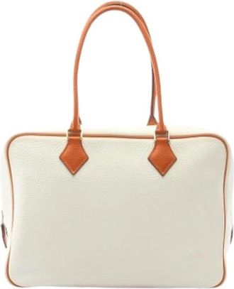 Herm&egrave;s Pre-owned Vintage Handbag - Dames - Vintage Handtas - Wit - ONE Size - Leer - Vintage