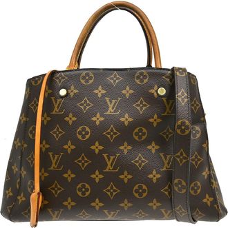 Louis Vuitton Montaigne Handbag Monogram Canvas Brown Canvas Handbag (Pre-Owned)