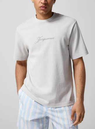 Jacquemus Mens Pigmento cursive logo T-shirt