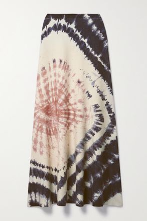 Gabriela Hearst Gonna Midi In Cashmere Tie-dye Olive - Multicolore