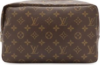 Louis Vuitton Brown Monogram Canvas Clutch Bag Pouch (Pre-Owned)