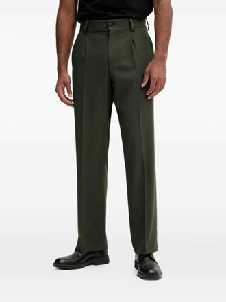 HUGO BOSS Pantaloni con pieghe frontali - Verde